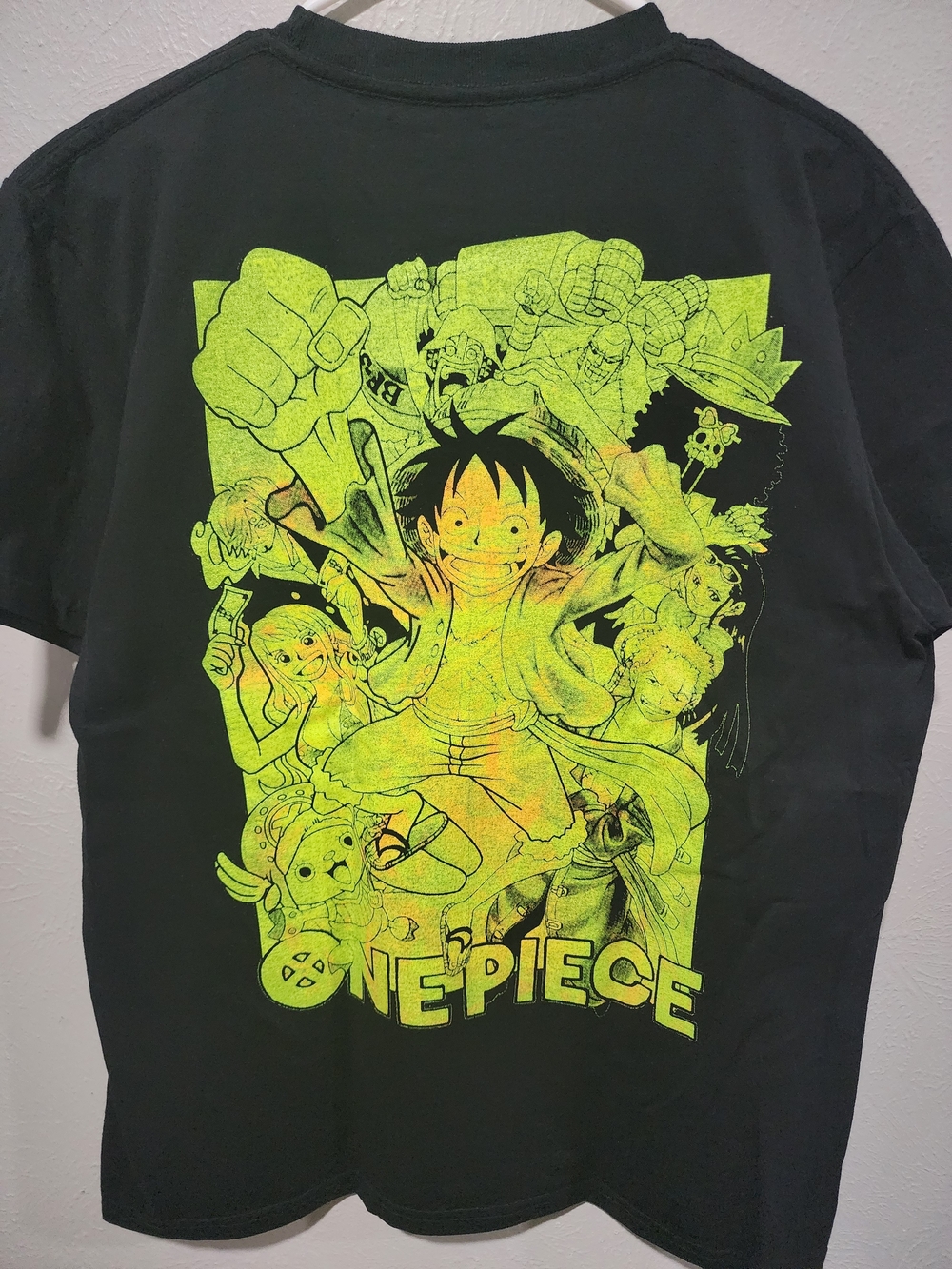 Colorful LUFFY Anime Graphic Tee - Black with Neon Print - Picture 2 of 6